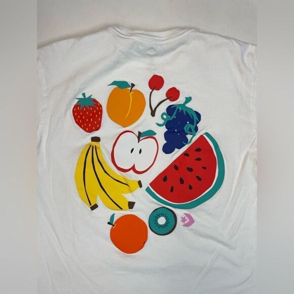 Converse Fruit Medley Graphic T-shirt Women Medium White Short Sleeve - Picture 2 of 7